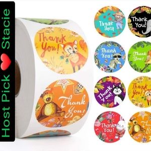 100 ct  1.5 Inch Thank You Stickers, Thank You for